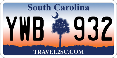 SC license plate YWB932