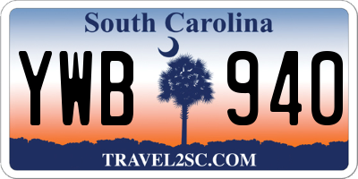 SC license plate YWB940