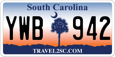 SC license plate YWB942
