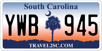 SC license plate YWB945