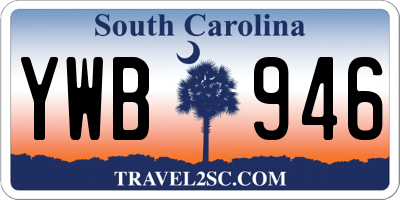 SC license plate YWB946