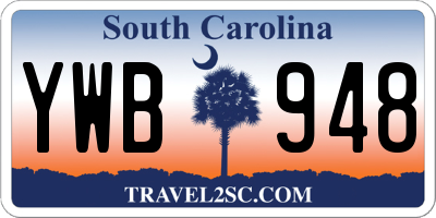 SC license plate YWB948