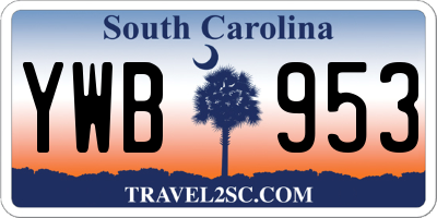 SC license plate YWB953