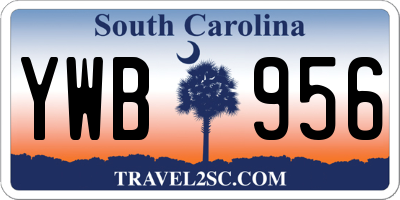 SC license plate YWB956