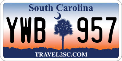 SC license plate YWB957