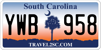 SC license plate YWB958