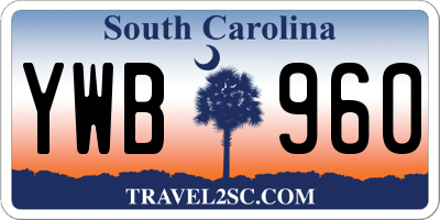 SC license plate YWB960