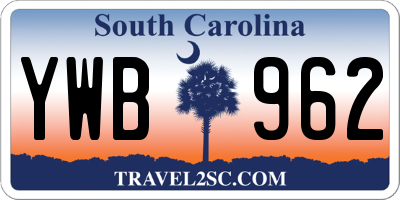 SC license plate YWB962