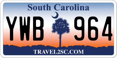 SC license plate YWB964