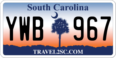 SC license plate YWB967