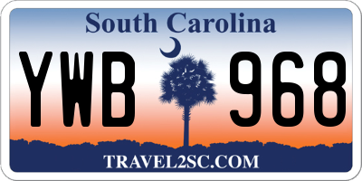 SC license plate YWB968