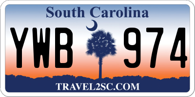 SC license plate YWB974