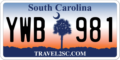 SC license plate YWB981