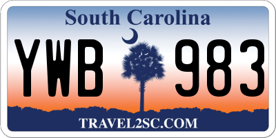 SC license plate YWB983