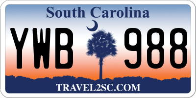 SC license plate YWB988
