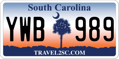 SC license plate YWB989