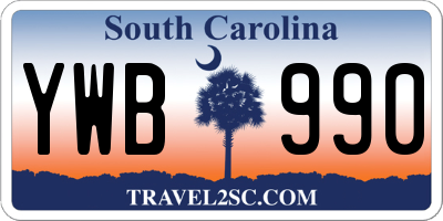 SC license plate YWB990