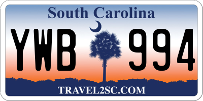 SC license plate YWB994