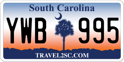 SC license plate YWB995