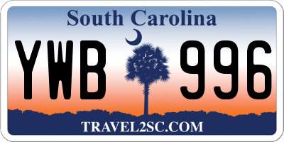 SC license plate YWB996