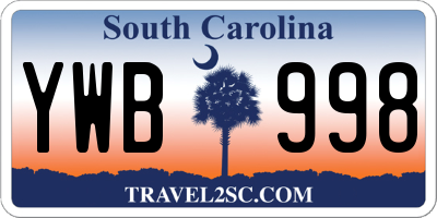 SC license plate YWB998