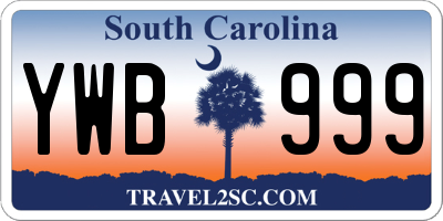 SC license plate YWB999