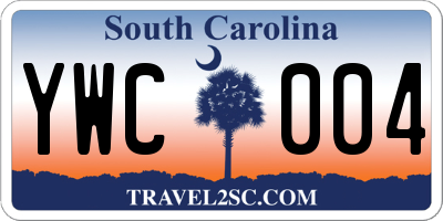 SC license plate YWC004