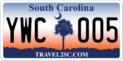 SC license plate YWC005