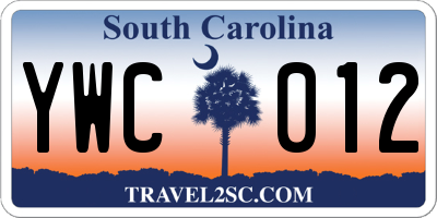 SC license plate YWC012