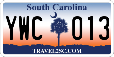 SC license plate YWC013