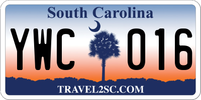 SC license plate YWC016