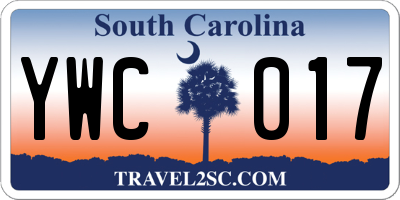 SC license plate YWC017