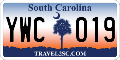 SC license plate YWC019