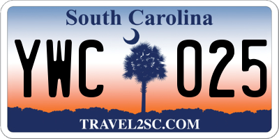 SC license plate YWC025