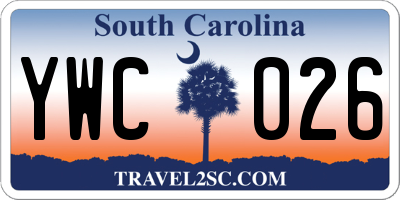 SC license plate YWC026