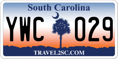 SC license plate YWC029