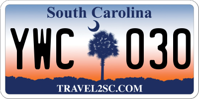 SC license plate YWC030