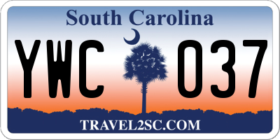 SC license plate YWC037