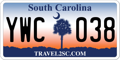 SC license plate YWC038