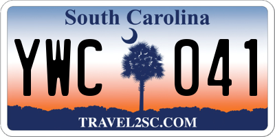SC license plate YWC041