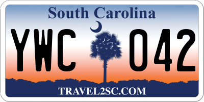 SC license plate YWC042