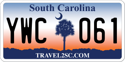 SC license plate YWC061