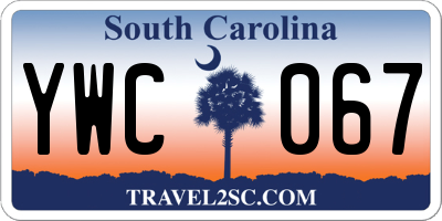 SC license plate YWC067