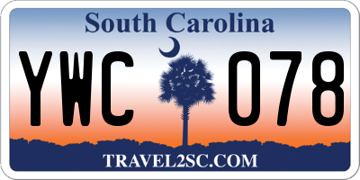 SC license plate YWC078