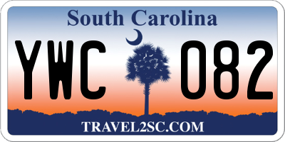 SC license plate YWC082