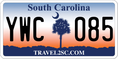 SC license plate YWC085