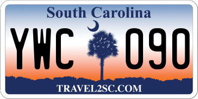 SC license plate YWC090