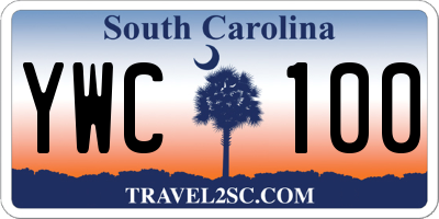 SC license plate YWC100