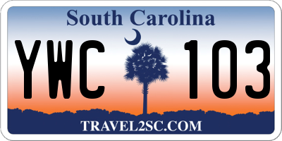 SC license plate YWC103