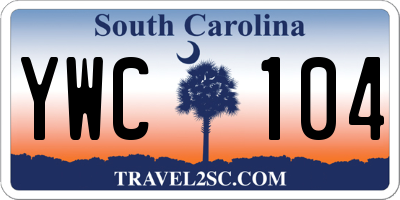 SC license plate YWC104